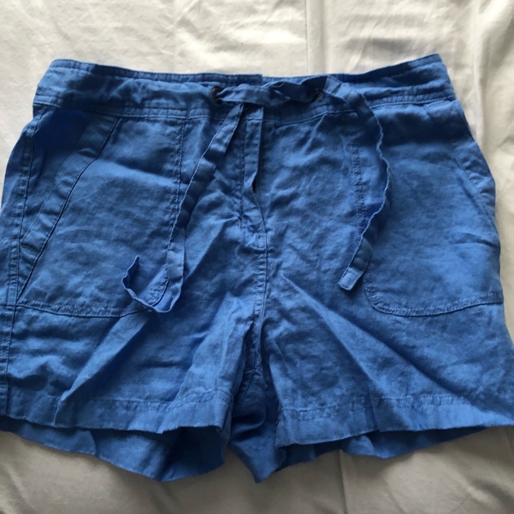 PURE LINEN blue shorts